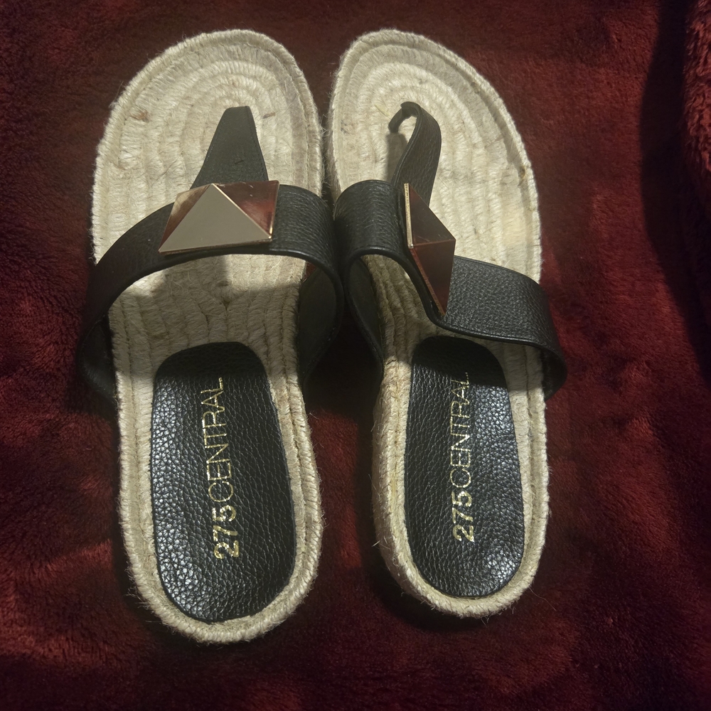 275 Central Black Espadrille Sandals - Picture 2 of 12